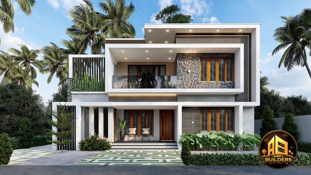 Mr. MUHAMMED SALEEM. North Paravoor,  ERNAKULAM. 2103sqft. MODERN CONTEMPORARY VILLA.